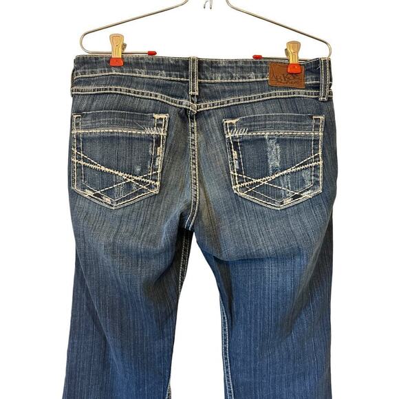 BKE Denim Women’s Madison Flare Jeans - Low Rise - Light Wash Distressed - 29 R - Picture 5 of 12